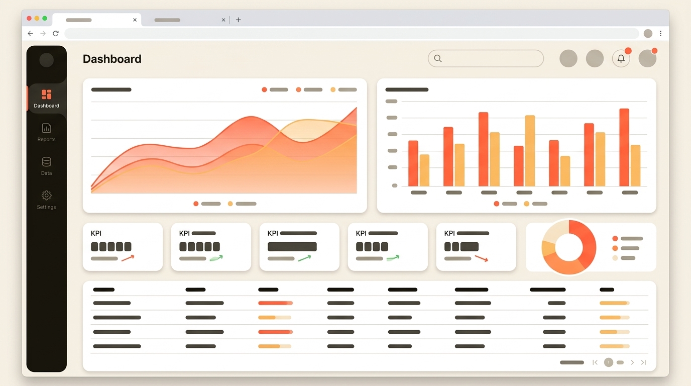 Example of a client analytics dashboard